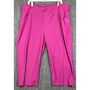 Baleaf Womens Pants 2XL Plus Capri Leggings Pink Pull On Lightweight Activewear